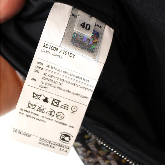 Dolce & Gabbana Silk Multicolor Knee Length Dress 40 Sequin Print Sleeveless D&G - Picture 7 of 7